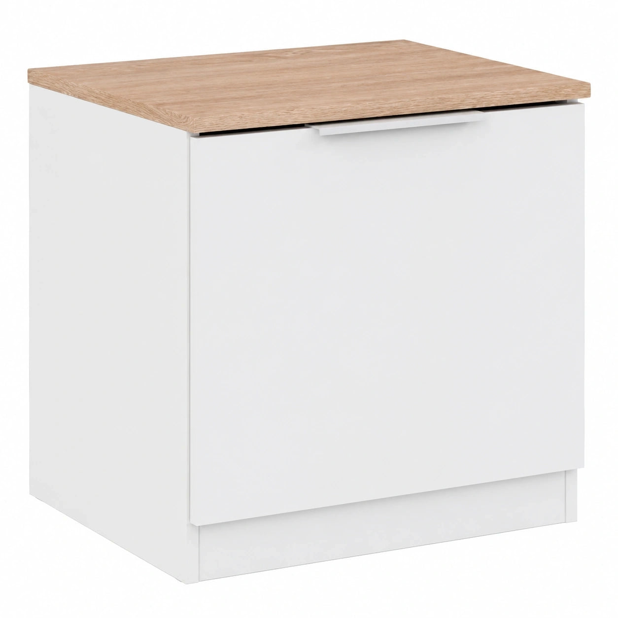 Vicco Nachttisch Betti, Weiß/Sonoma, 50x50 cm mit Tür, ideal für Aufbewahrung