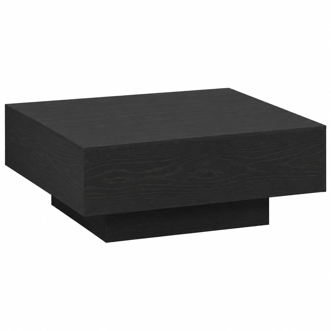 Moderner Couchtisch in Eichen-Optik, 100x100x31 cm, Schwarz