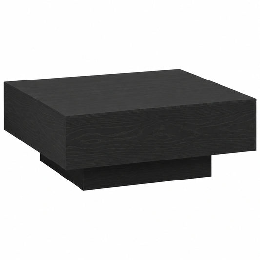 Moderner Couchtisch in Eichen-Optik, 100x100x31 cm, Schwarz