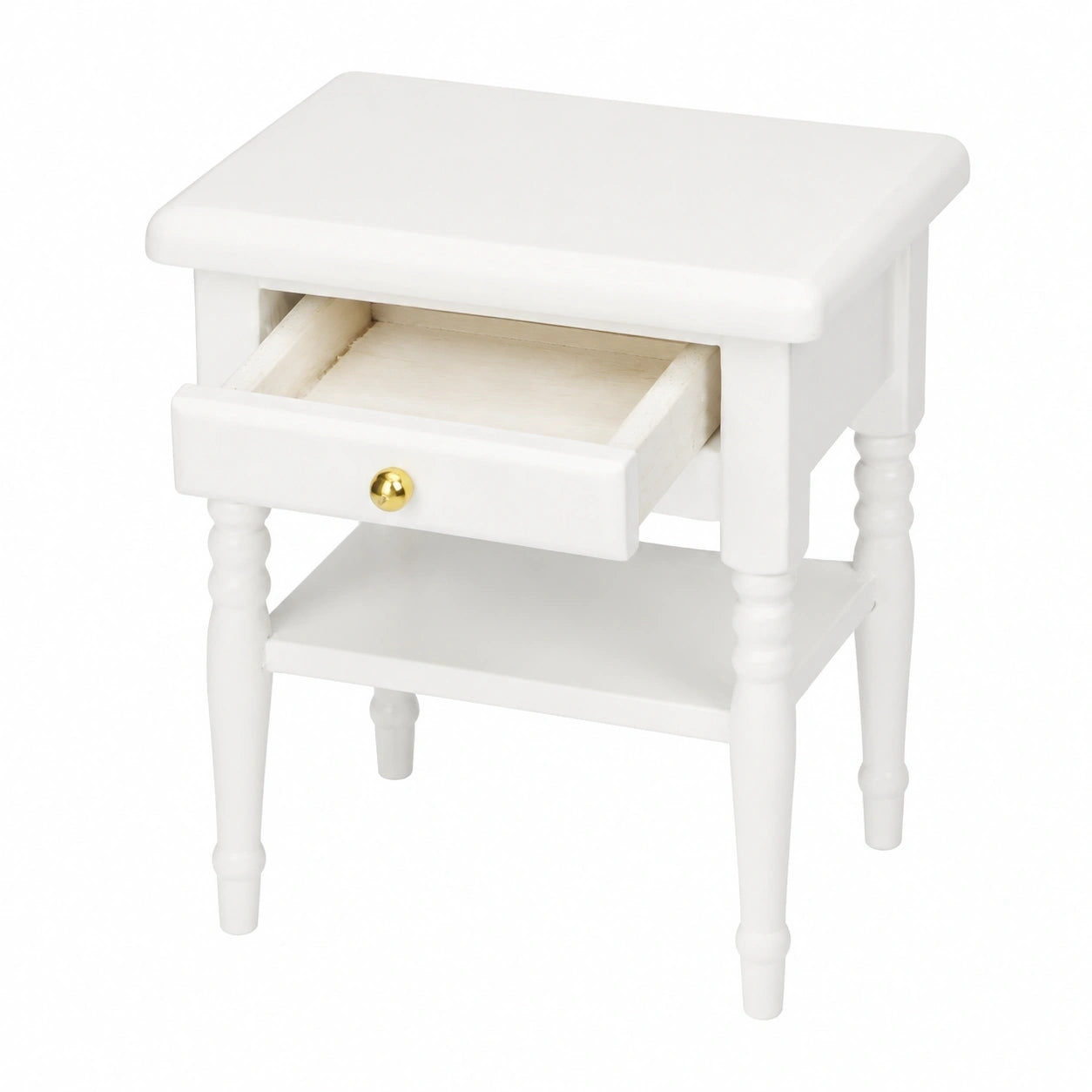 Hölzerner Mini-Nachttisch, umweltfreundlich und stilvoll, für Puppen-Schlafzimmer