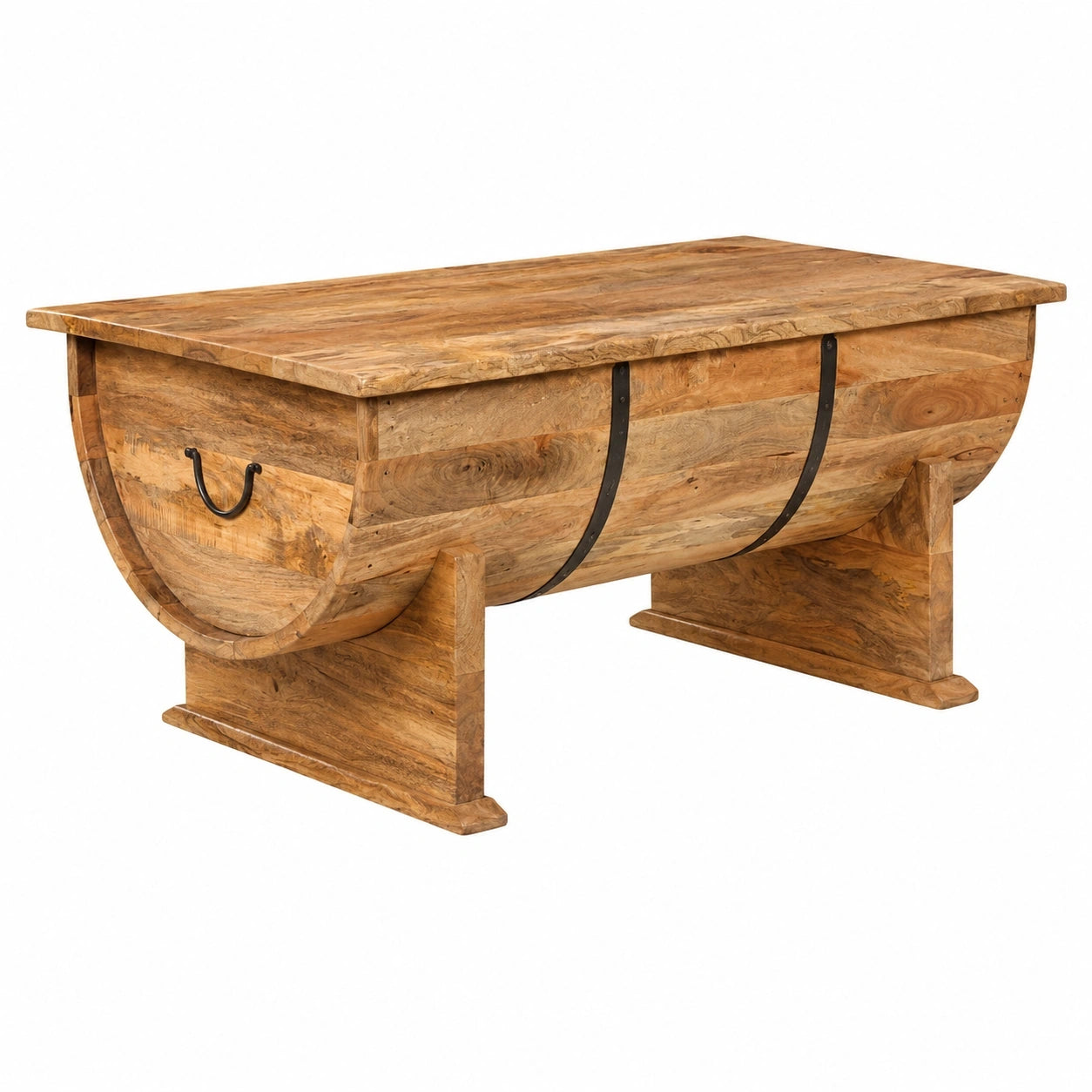 Massiver Couchtisch aus Mangoholz 88x50x40 cm