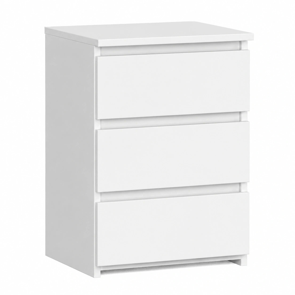 Weiße Kommode mit 3 Schubladen für Wohn- oder Schlafzimmer, modernes Design, B40 x H57 x T35 cm