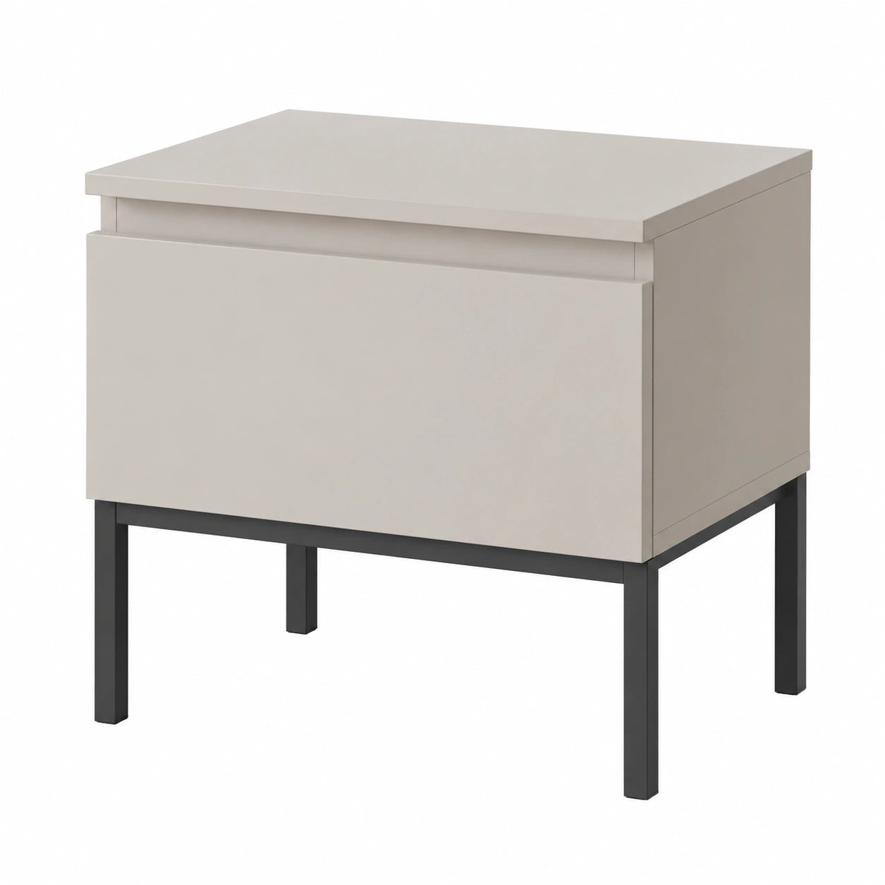 Selsey Nachttisch Bemmi mit Schublade, Beige, Schwarze Beine