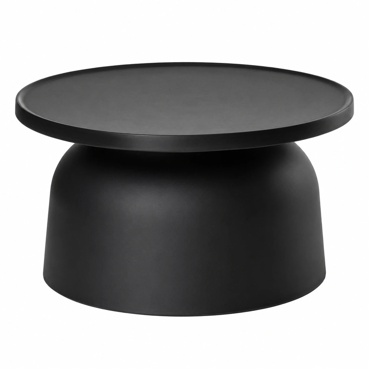 Runder Couchtisch in Schwarz, 37x67 cm - Moderner Beistelltisch für Wohnzimmer