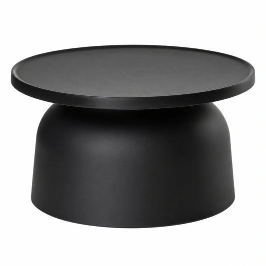 Runder Couchtisch in Schwarz, 37x67 cm - Moderner Beistelltisch für Wohnzimmer