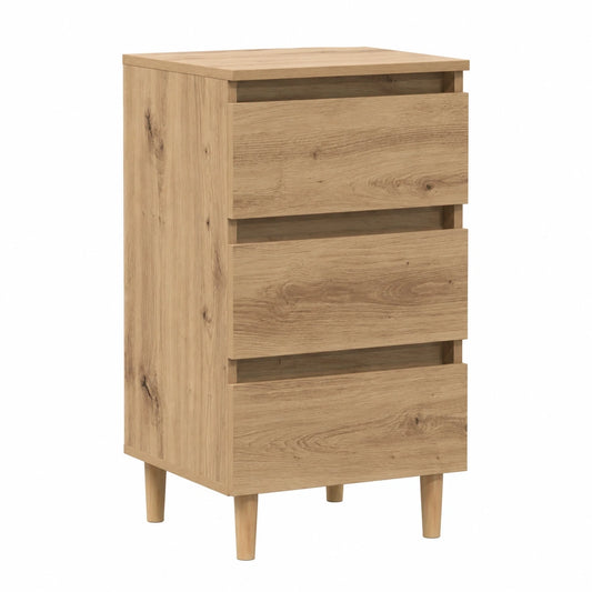Moderner Nachttisch aus Holzwerkstoff, Eiche, 40x35x69 cm, Schlafzimmermöbel