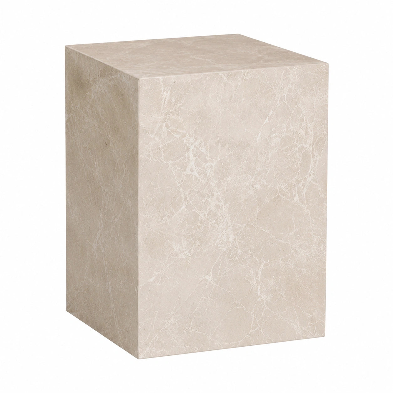Moderner Beistelltisch York in Marmoroptik - 40x40x45 cm aus MDF, Beige