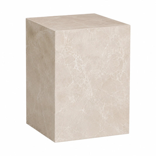 Moderner Beistelltisch York in Marmoroptik - 40x40x45 cm aus MDF, Beige