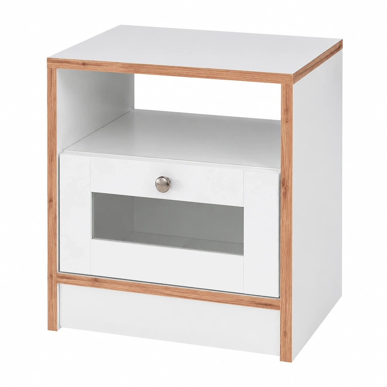 Trendteam Nachttisch-Set, 2-teilig, Weiß/Fichte, 45x47x35 cm