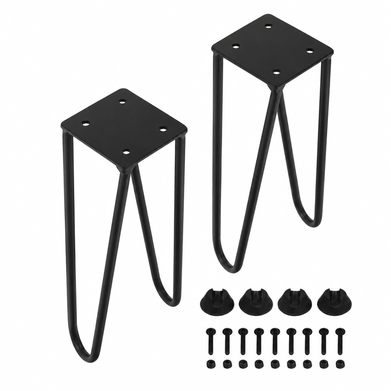 Klappbare Metallbeine für Möbel, robuste Eisenfüße mit Gummipads, pulverbeschichtet, ideal für DIY-Tische und Nachttische, 40,6 cm oder 50,8 cm (2er-Set 40,6 cm)