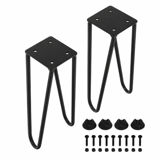 Klappbare Metallbeine für Möbel, robuste Eisenfüße mit Gummipads, pulverbeschichtet, ideal für DIY-Tische und Nachttische, 40,6 cm oder 50,8 cm (2er-Set 40,6 cm)