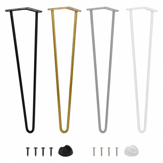 MoriaDesign Haarnadel-Tischbeine 4er-Set, 80 cm, Gold, Höhenverstellbar - Robuste Metallbeine für Möbel wie Schränke, Hocker und Tische